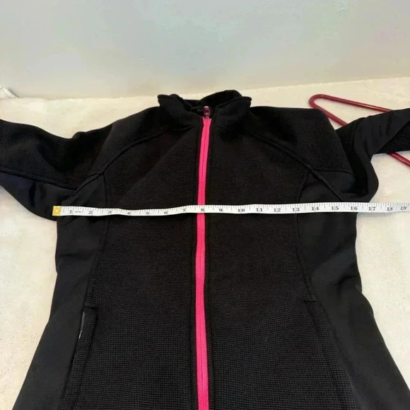 Spyder Womens Jacket Small  Black Waffle Weave Knit Full Zip Casual Logo - Picture 9 of 11